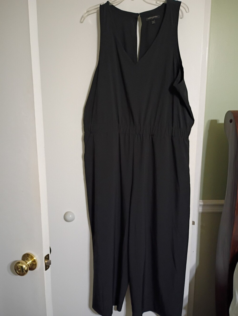 Banana Republic Size XXL Black Sleeveless Wide Leg Jumpsuit